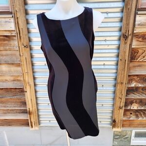 Vintage 1995 Sculptural Velvet Swirl Bodycon Dress